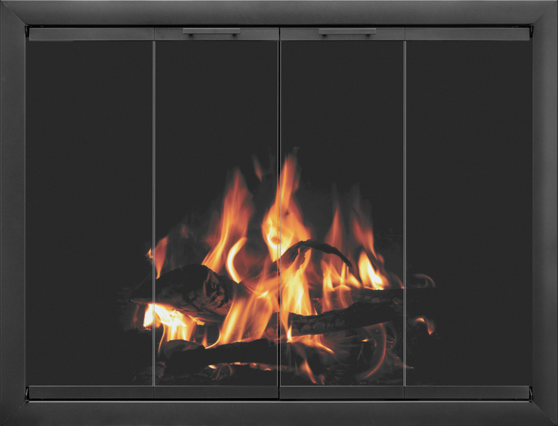 Wheatland - Custom Masonry Fireplace Glass Doors by Stoll Industries - ExceptionalFire