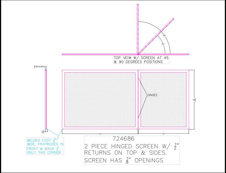 Custom screen Rustic Black (see cad)
