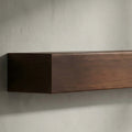 Custom Metal Floating Mantel Shelf: Non-Combustible, Wood Grain Walnut, Any Size