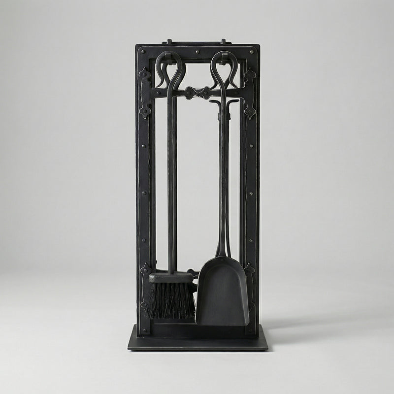 Fireplace Tool Set by Design Specialties Hammered Edge – 3/16” Laser-Cut Steel, 21 Finish Colors