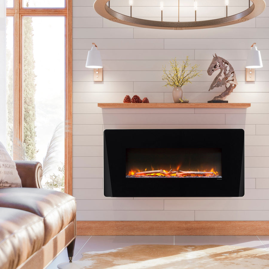 Winslow Linear 36" Electric Fireplace -  Glass pebbles - Model SWM3520