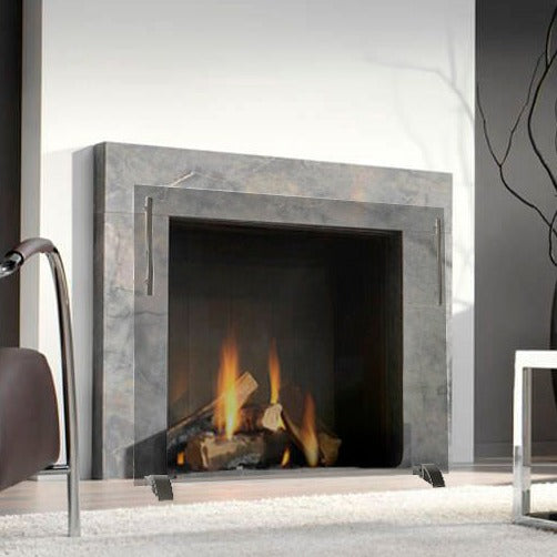 Single Panel Glass Fireplace Screen - Standard Sizes - ExceptionalFire