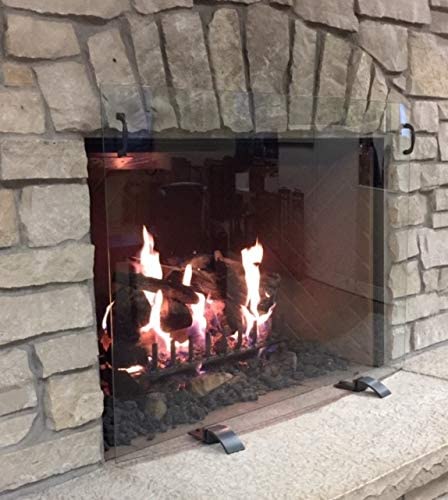 Single Panel Glass Fireplace Screen - Standard Sizes - ExceptionalFire