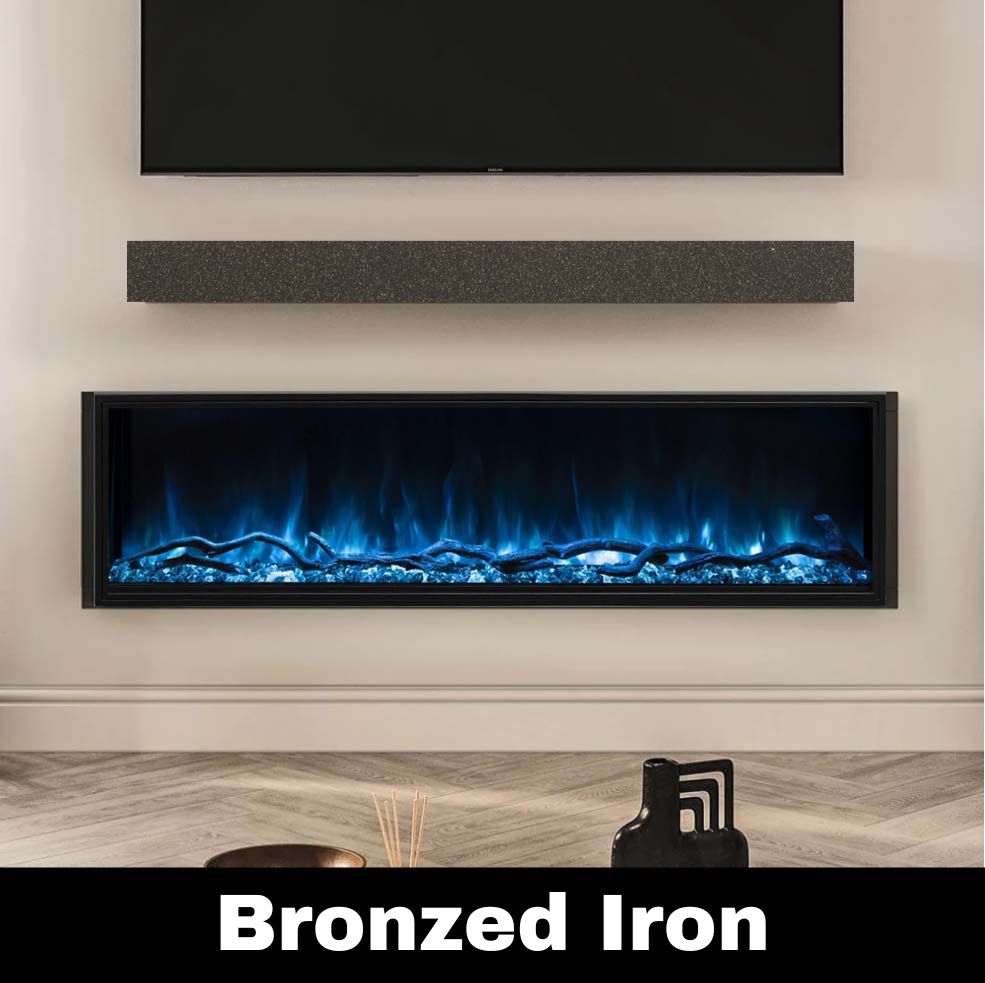 Standard Sizes Non-Combustible Steel Mantel Shelves - 12 Finishes Available