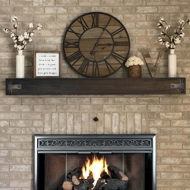 Steel Fireplace Mantel Shelves, Custom Width, Non-Combustible, Magnetic Add-ons by Design Specialties - ExceptionalFire