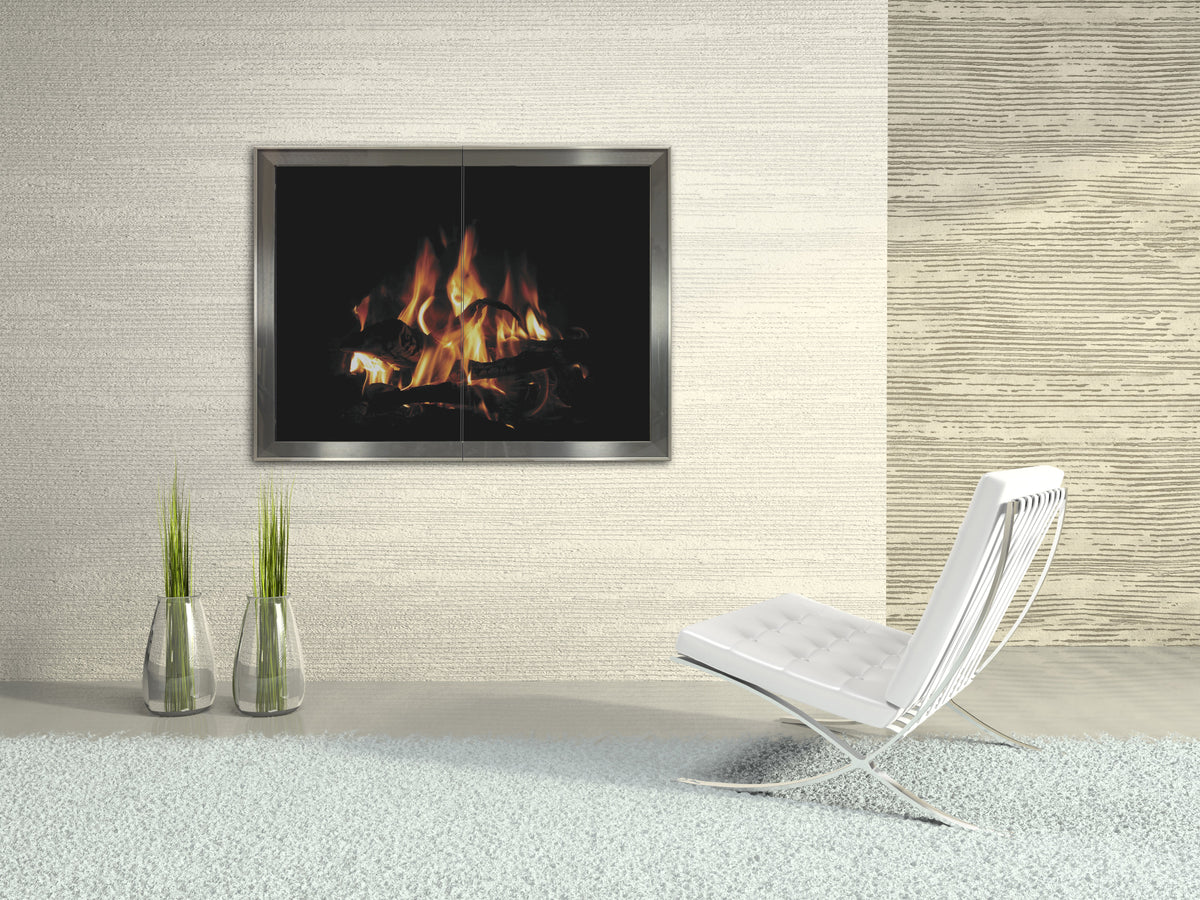 SoLita Hidden Frame - Masonry and Prefab Fireplace Doors
