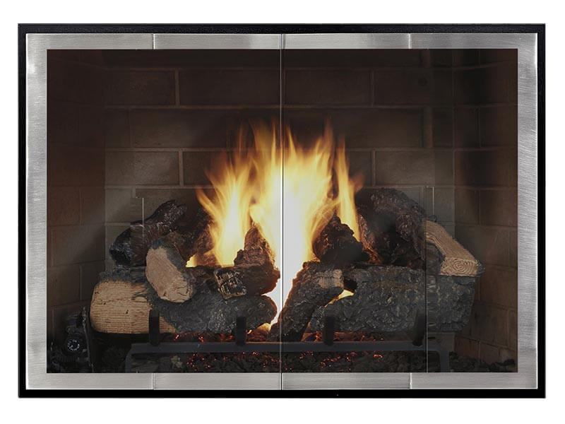 Steel Fireplace Glass Door Masonry & Zero Clearance - Slim Moderne - ExceptionalFire
