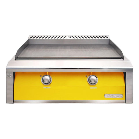 Alfresco 30-Inch Freestanding Natural Gas Griddle in Traffic Yellow