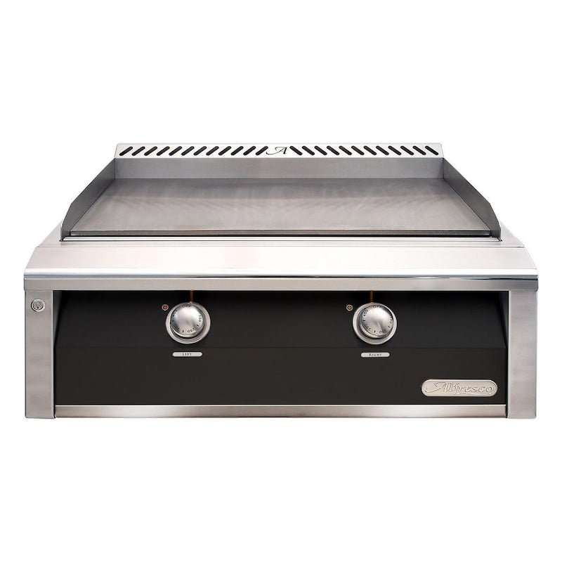 Alfresco 30-Inch Freestanding Natural Gas Griddle in Jet Black Gloss - ExceptionalFire