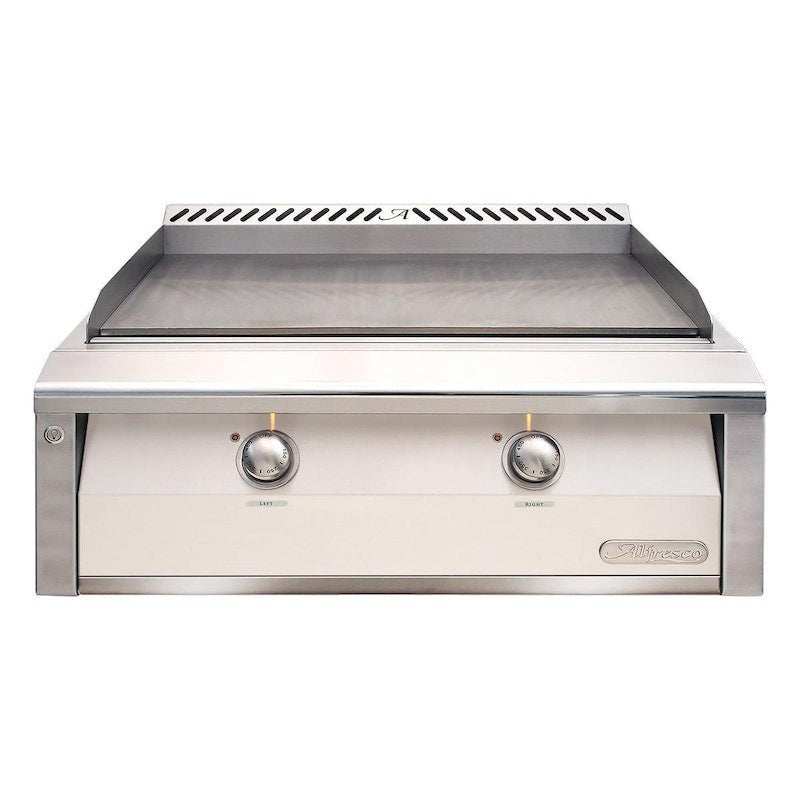 Alfresco 30-Inch Freestanding Natural Gas Griddle in Signal White Gloss - ExceptionalFire