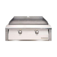Alfresco 30-Inch propane griddle with dual-zone controls and stainless steel finish