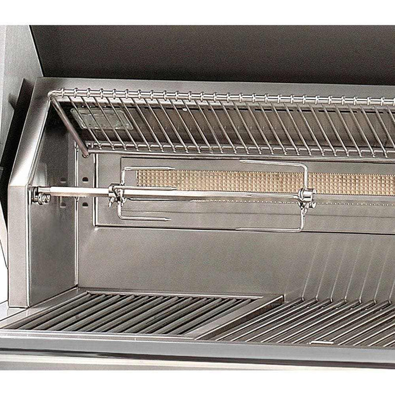 Alfresco ALXE 30-Inch Built-In Natural Gas Grill With Rotisserie in Raspberry Red - ExceptionalFire