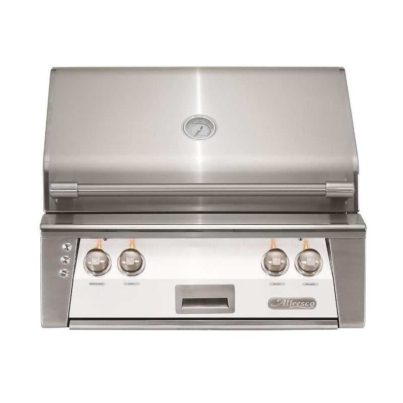 Alfresco ALXE 30-Inch Built-In Natural Gas Grill With Rotisserie in Signal White Matte