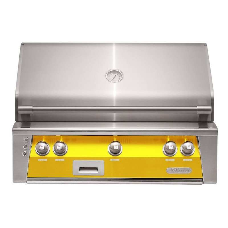 Alfresco ALXE 36-Inch Built-In Natural Gas Grill With Rotisserie in Traffic Yellow