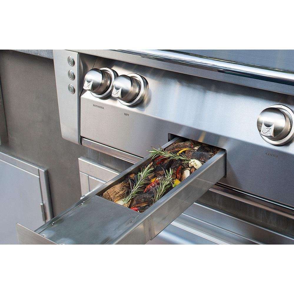 Alfresco ALXE 42-Inch Built-In Natural Gas Grill With Rotisserie in Jet Black Matte