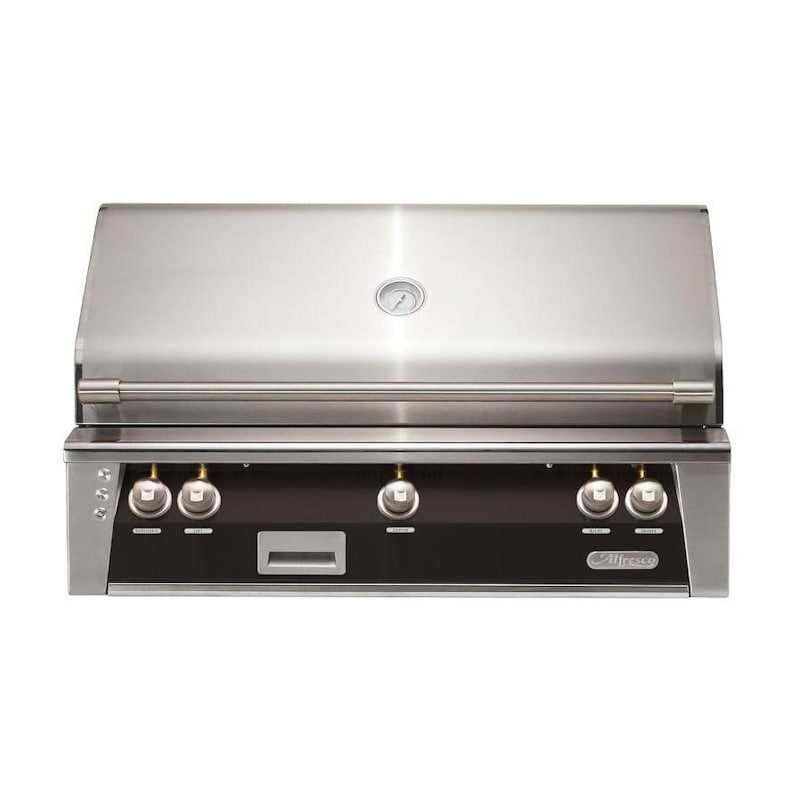 Alfresco ALXE 42-Inch Built-In Natural Gas Grill With Rotisserie in Jet Black Matte