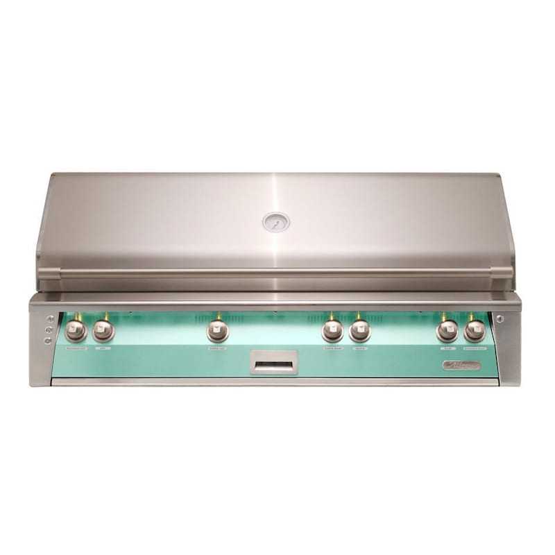 Alfresco ALXE 56-Inch Built-In Natural Gas All Grill With Sear Zone And Rotisserie in Light Green