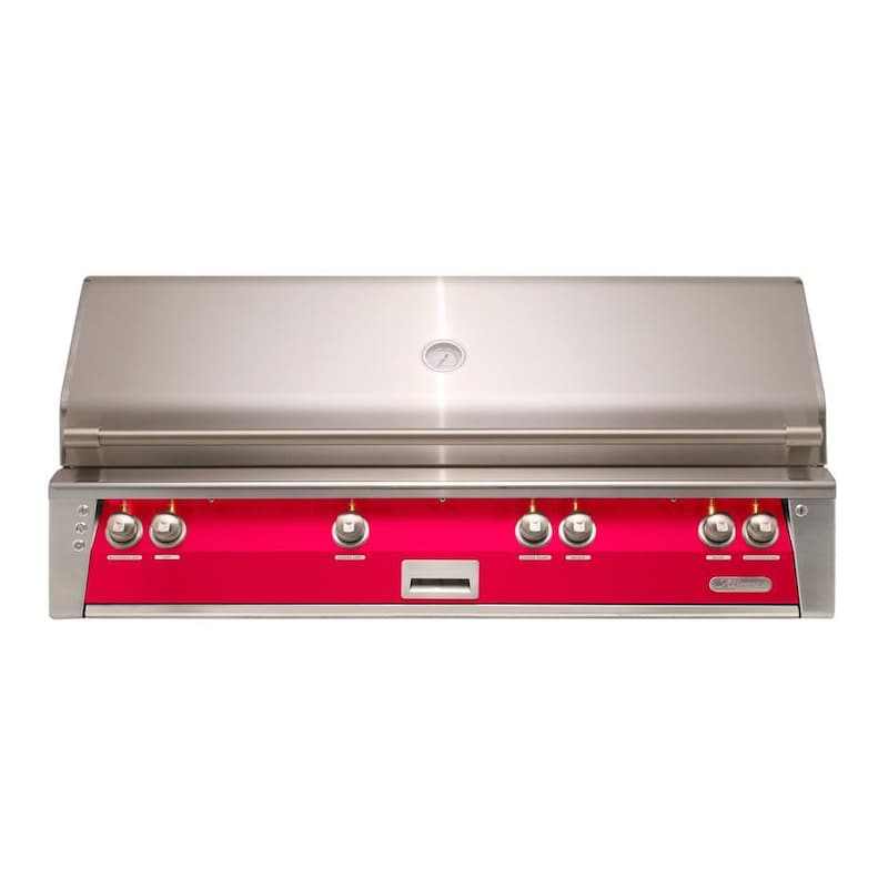 Alfresco ALXE 56-Inch Built-In Natural Gas All Grill With Sear Zone And Rotisserie in Raspberry Red