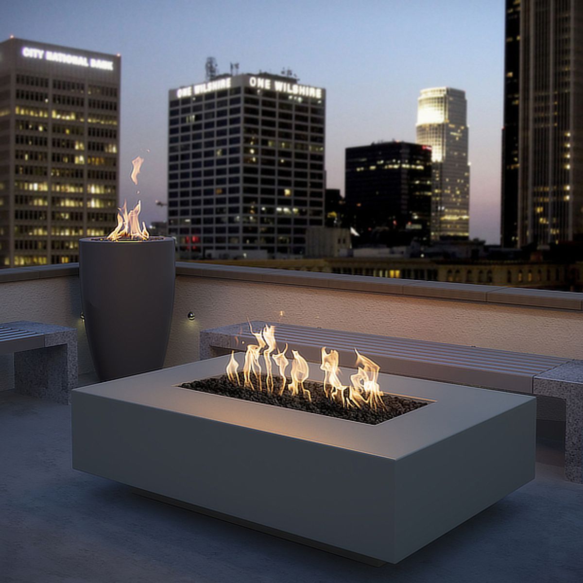 Cabo Linear Powder Coat Steel Fire Pit - ExceptionalFire