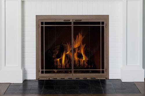 Steel Fireplace Glass Door Masonry & Zero Clearance - Carolina Window Pane - ExceptionalFire