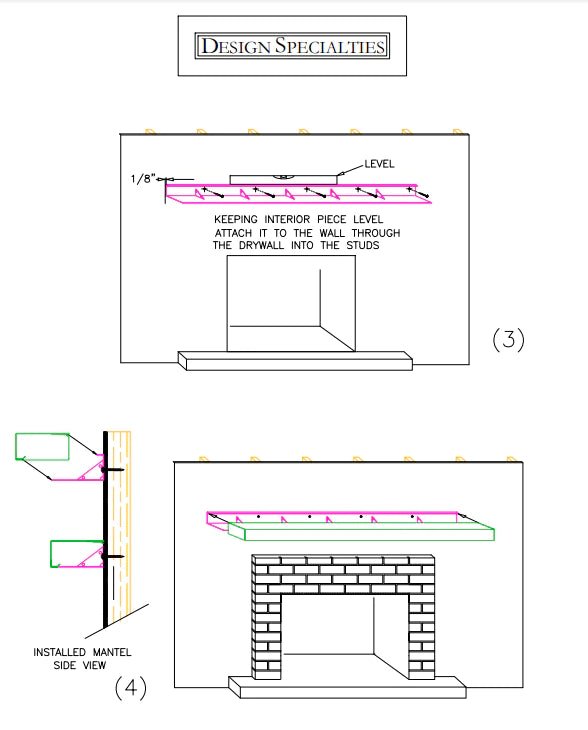 Custom Steel Fireplace Mantel Shelves, Non-Combustible, Magnetic Add-ons, Made to Order by Design Specialties
