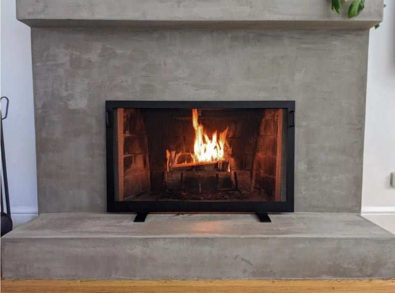 Free Standing Fireplace Screen Handmade to Fit Your Fireplace - Carolina - ExceptionalFire