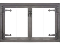 Steel Fireplace Glass Door Masonry & Zero Clearance - Hammered Edge - ExceptionalFire