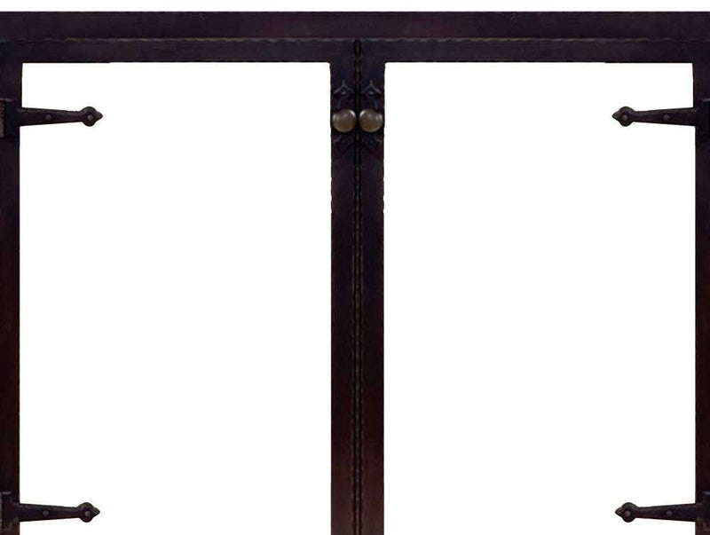 Steel Fireplace Glass Door Masonry & Zero Clearance - Hammered Edge - ExceptionalFire
