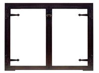 Steel Fireplace Glass Door Masonry & Zero Clearance - Hammered Edge - ExceptionalFire