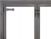 Steel Fireplace Glass Door Masonry & Zero Clearance - Hammered Edge - ExceptionalFire