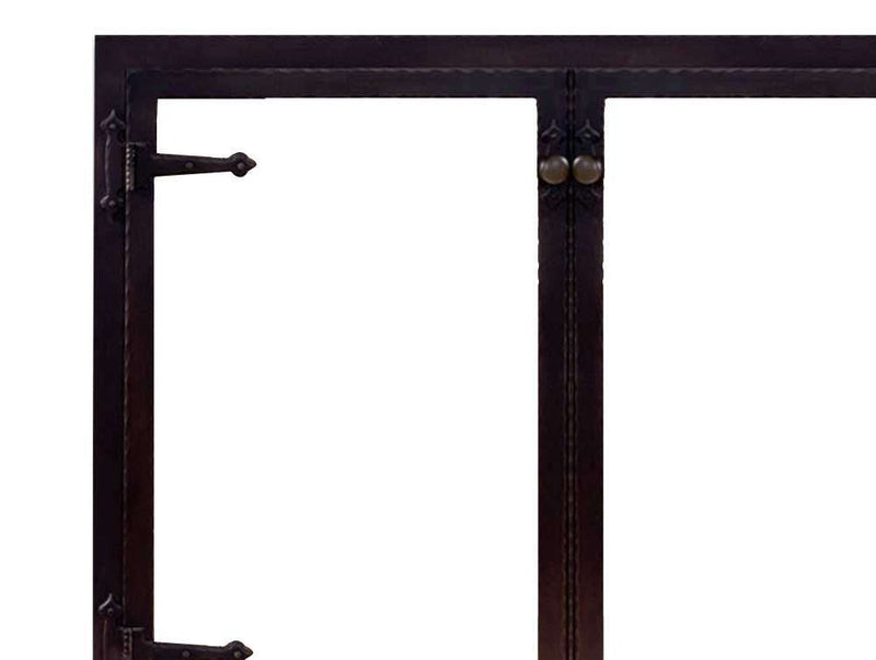 Steel Fireplace Glass Door Masonry & Zero Clearance - Hammered Edge - ExceptionalFire