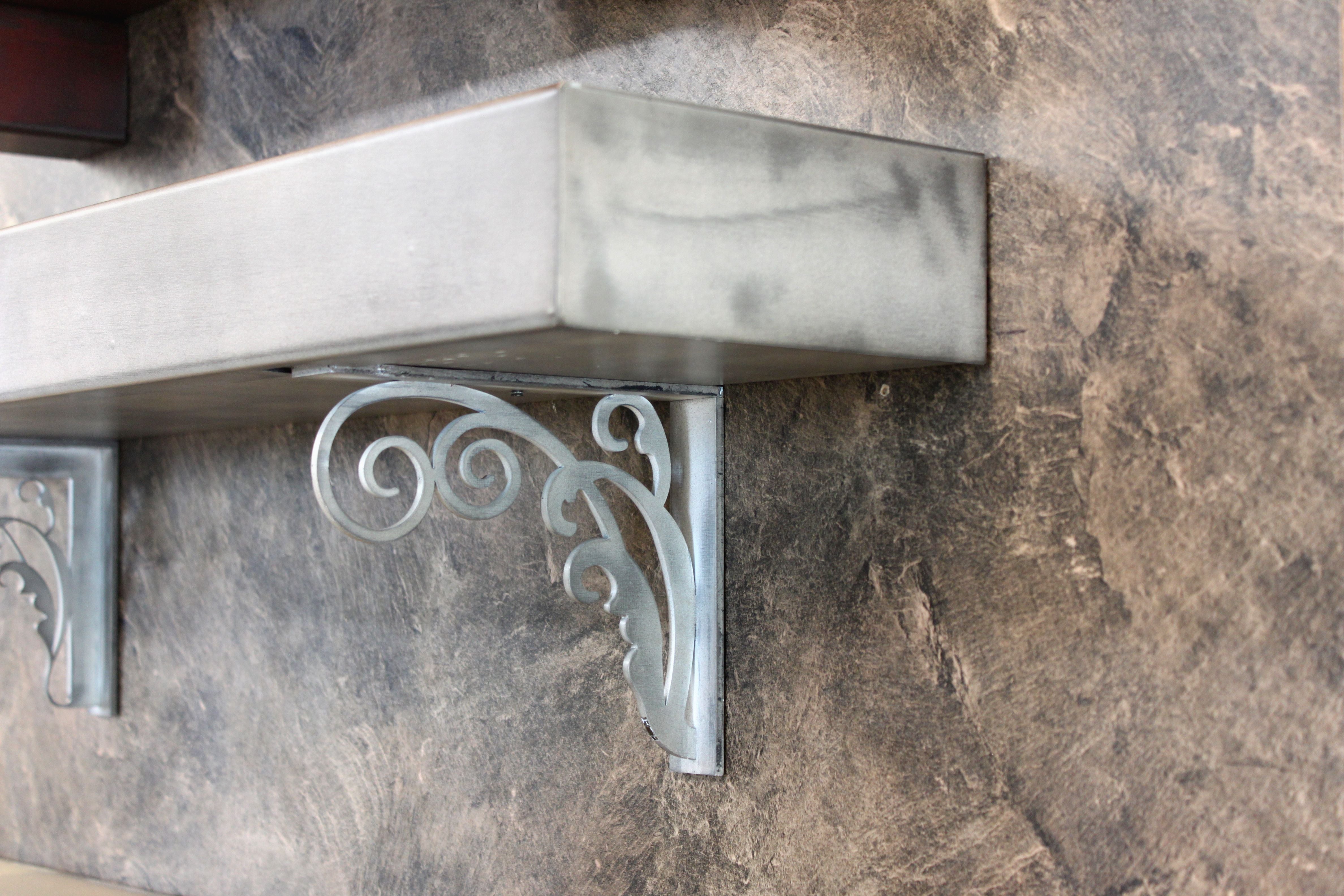 Custom Size Floating Metal Shelves Non Combustible 25 Colors Steel -