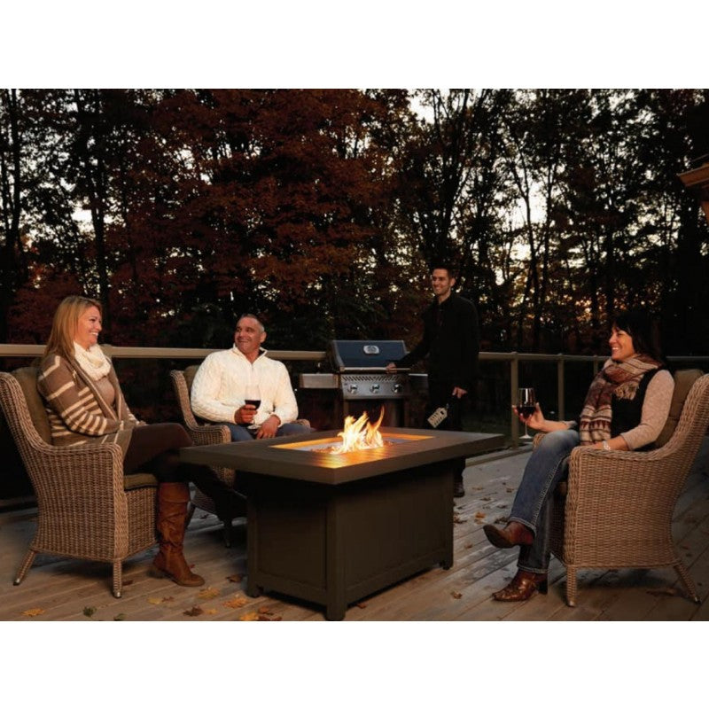 Napoleon Muskoka Wood Grain Gas Fire Table, Rectangular MUSK1-BZ - ExceptionalFire