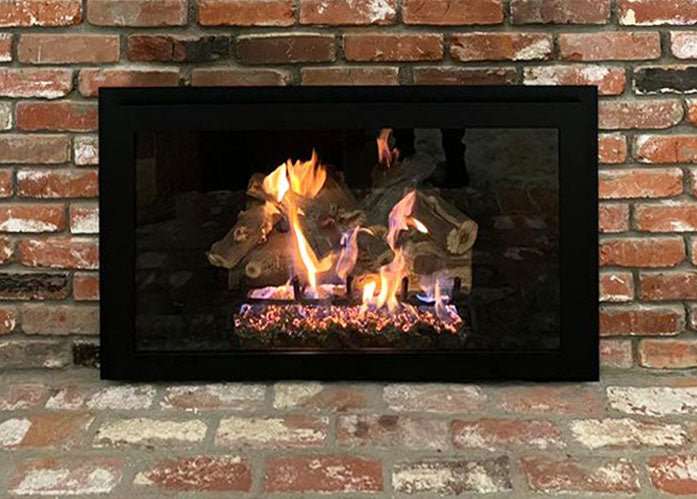Original Moderne - Single Panel Masonry & Prefab Fireplace Glass Doors - ExceptionalFire