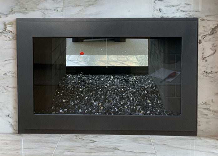 Original Moderne - Single Panel Masonry & Prefab Fireplace Glass Doors - ExceptionalFire