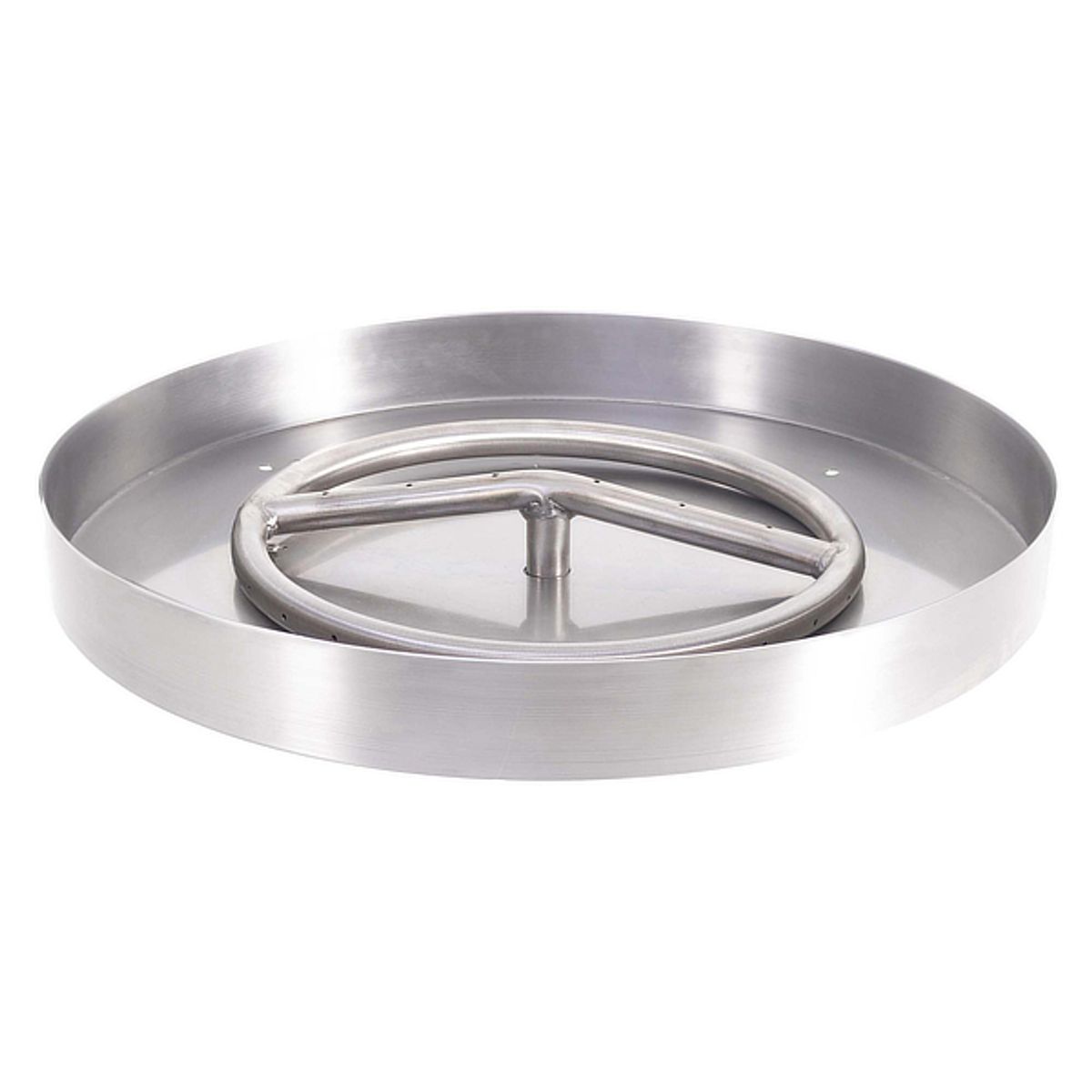 Round Stainless Steel Burner with Lip-Less Drop-In Pan - ExceptionalFire