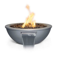 Sedona powder coated aluminum fire and water bowl with natural gas flame and water feature