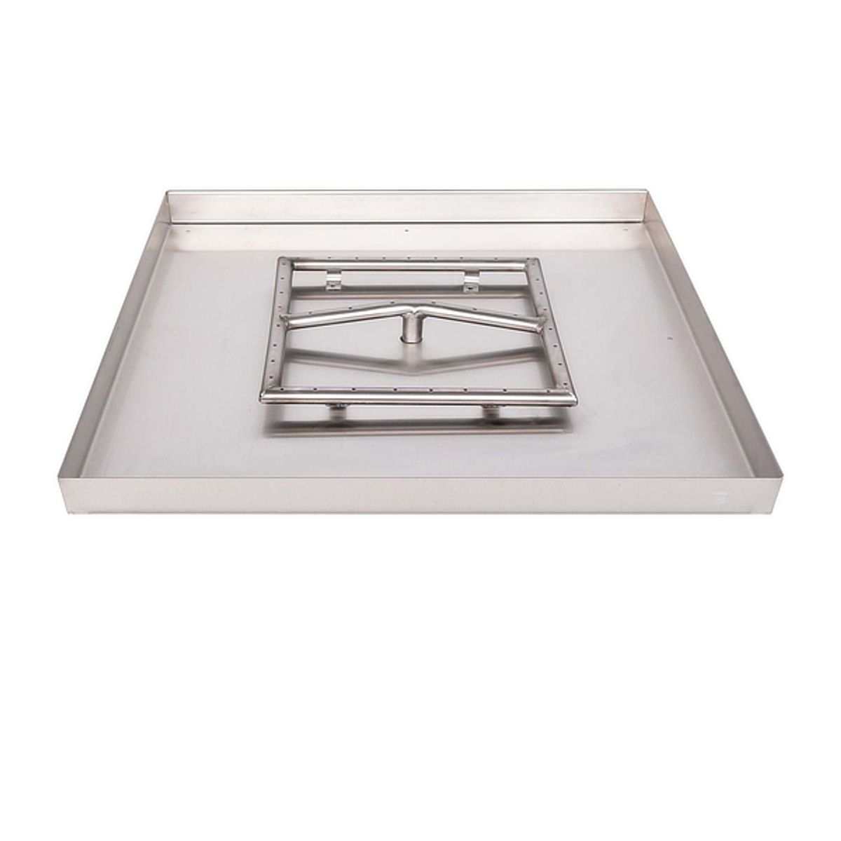 Square Stainless Steel Burner with Square Lip-Less Drop-In Pan - ExceptionalFire
